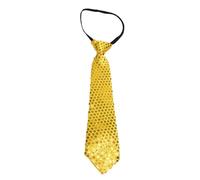 Generisch 2026 Cravate décontractée à paillettes, spectacle de danse, spectacle sur scène, cravate à paillettes, cravate homme et fille avec fermeture éclair et cravate réglable, jaune