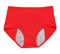 Generisch 2026 Culotte pour femme en coton uni anti-fuite à l'entrejambe avec évacuation de l'humidité, respirant et confortable, rouge, XXL