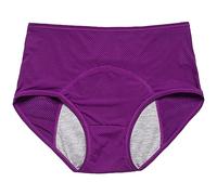 Generisch 2026 Culotte pour femme en coton uni anti-fuite à l'entrejambe avec évacuation de l'humidité, respirant et confortable, lilas, 4XL