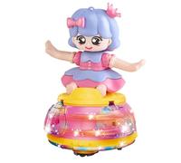 Generisch 2026 Danser avec roues universelles, lumières clignotantes, mélodies, jeu interactif pour petites filles à partir de 3 ans (bleu, 20 cm)