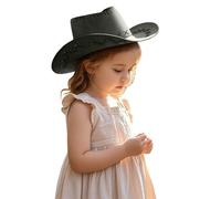 Generisch 2026 Décontracté Couleur Solide Couture Occidental Mode Cowboy Large Bord Voyage Chapeau de Soleil, Vert armée., taille unique