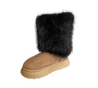 Generisch 2026, décontracté, hiver, sports de plein air, coloré, chaud, laine, comme bottes de neige, bottes de mollet, Noir , 42 EU