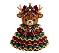 Generisch 2026 - Décoration de Noël à faire soi-même - Motifs animaux - Perles - Nœud - Crochet - Décoration adaptée aux débutants - Pour adultes - Kit de bricolage - Décoration de sapin de Noël