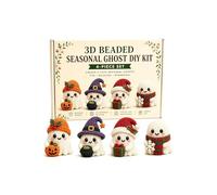 Generisch 2026 Décoration d'Halloween - Kit créatif de perles d'animaux pour projets artistiques - Perles faites à la main avec motif fantôme effrayant - Instructions pour la fabrication de bijoux