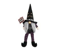 Generisch 2026 Décoration d'Halloween - Poupée en tissu à jambes longues - Figurine de table sans visage - Porte-balai - Lutin de Noël fait à la main - Accessoire d'intérieur - Créatures fantaisie