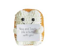 Generisch 2026 Doudou poupée mignonne avec inspiration au crochet Décoration d'anniversaire positive pour femme (transparent, 6 x 5,5 x 4 cm)
