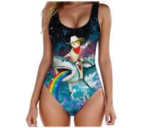 Generisch 2026 - Élégant bikini uni dos nu avec motif de poils de poitrine pour femme - Veste Baywatch pour femme, k, L