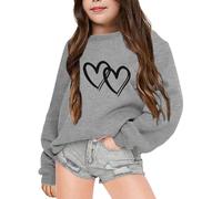 Generisch 2026 - Enfants Automne et Hiver Partie Lettres Imprimées Col Rond Manches Longues Sweatshirt Grand-père Fille J'ai été Une Fois Son Ange Pull, gris, 13-14 ans