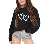 Generisch 2026 - Enfants Automne et Hiver Partie Lettres Imprimées Col Rond Manches Longues Sweatshirt Grand-père Fille J'ai été Une Fois Son Ange Pull, Noir , 13-14 ans