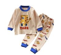 Generisch 2026 - Ensemble de pyjama pour petits garçons et filles, animaux dinosaures, coton, 2 pièces, train, tout-petits, vêtements de nuit de dessin animé, vêtements d'hiver, pyjama fille brille