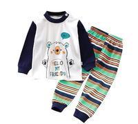 Generisch 2026 - Ensemble de pyjama pour petits garçons et filles, animaux dinosaures, coton, 2 pièces, train, tout-petits, vêtements de nuit de dessin animé, vêtements d'hiver, pyjama fille brille