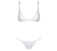 Generisch 2026 - Ensemble maillot de bain bikini bandeau brésilien push-up tankinis ensemble polos sages, Blanc., S