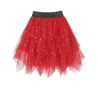 Generisch 2026 Filles Jupe Longue Élégante Robe de Soirée Mi-Longueur Tutu Fluide pour Cérémonie, rouge, 13-14 ans