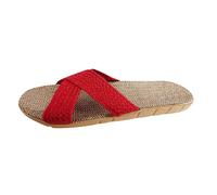Generisch 2026 Flip Folded Bohemian Casual Strass Flops Pantoufles Chaussures Plates Été Femme Pantoufles Chaussures Femme, rouge, 35 EU
