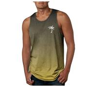 Generisch 2026 Gilet pour homme Exercice Natation Plage T-shirt sans manches dégradé T-shirt Fitness Gym Fitness Entraînement, beige, XXL