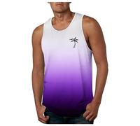 Generisch 2026 Gilet pour homme Exercice Natation Plage T-shirt sans manches dégradé T-shirt Fitness Gym Fitness Entraînement, Violet clair, XL