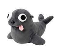 Generisch 2026 Grande peluche phoque douillette, avec langue drôle étirée comme compagnon doux pour les adultes, gris, 18 cm