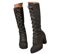 Generisch 2026 Hiver Épais à Talons Hauts Bottes Femmes Mode en Europe aux États-Unis Bottes Hautes Commerce Extérieur Bottes Genou, marron, 40 EU