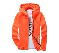 Generisch 2026 - Hommes Casual Pure Color Plus Size Sweat à Capuche Fermeture éclair Extérieur Manteau de Sport Homme Manteau Gris Foncé, Orange, S