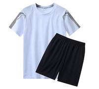 Generisch 2026 - Hommes Été Sports de Plein Air Séchage Rapide Short Course Décontracté Deux Pièces Ensemble Peignoir Homme Femme, Blanc., M