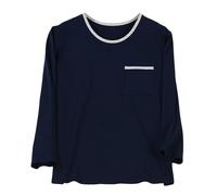 Generisch 2026 Hommes Pyjama Tops Mince Casual Style Peut être Porté À L'Extérieur À La Maison Porter Lâche Manches Longues, Marine, XL