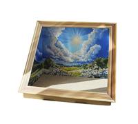 Generisch 2026 Lit à griffer pour chat avec cadre de peinture à l'huile de style rétro Cadre de peinture à l'huile Canapé en carton avec papier ondulé Planche à gratter pour chat Meubles de chaise