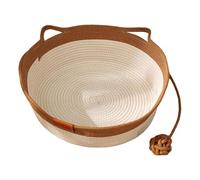 Generisch 2026 Lit tissé pour chat en corde, tissé à la main, respirant, durable, rotin naturel, avec queue jouet, pour petits grands chats et chiens (taille B, taille unique)