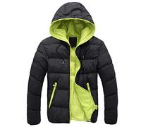 Generisch 2026 Manteaux Collision Sweat à capuche - Fermeture éclair rembourrée Veste décontractée Veste d'hiver Couleur Manteaux Vestes, Noir , XXL