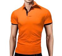 Generisch 2026 - Mode d'été pour homme - Collocation baggy - Haut à manches courtes - Hauts plus longs pour homme, Orange, 8XL