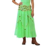 Generisch 2026 Modischer, lässiger Chiffon-Midirock für Damen zum Tanzen (Green, One Size)