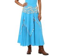 Generisch 2026 Modischer, lässiger Chiffon-Midirock für Damen zum Tanzen (Sky Blue, One Size)