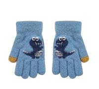 Generisch 2026 Moufles en polaire douce pour bébé garçon Motif dinosaures en tricot chaud (bleu clair, taille unique)