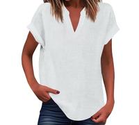 Generisch 2026 Nouveau Débardeur d'été pour femme Coupe ample Plissé Col en V Haut sans manches Ourlet incurvé Flowy, Blanc., XXL