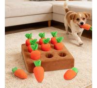 Generisch 2026 Nouveau jeu à renifler pour chien, jouet interactif en peluche, carotte, jouet à renifler pour chien, avec 9 carottes, convient pour stimuler l'intelligence de votre chien