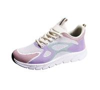 Generisch 2026 Nouveautés Baskets Femmes Flying Weaving Sneakers Femmes Mode Coréenne à Tête Ronde Chaussures à Lacets Chaussures Décontractées avec Semelle Épaisse, lilas, 45 EU