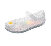 Generisch 2026 Nouveautés Chaussons en gelée pour filles, sandales d'anniversaire pour filles, tout-petits, sandales scintillantes, costumes de cosplay, sandales pour robe, Blanc., 25 EU
