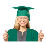Generisch 2026 Nouveaux accès Bachelor Casquette, uniforme scolaire, bonnet de remise des diplômes pour adultes (vert, taille unique)