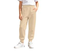 Generisch 2026 Pantalon d'athlétisme confortable à enfiler pour l'hiver Pantalon de jogging uni pour un usage quotidien confortable, beige, 13-14 ans
