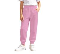 Generisch 2026 Pantalon d'athlétisme confortable à enfiler pour l'hiver Pantalon de jogging uni pour un usage quotidien confortable, Rose, 6-7 ans