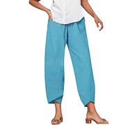 Generisch 2026 Pantalon haut décontracté en coton pour habiller le quotidien, bleu, 3XL