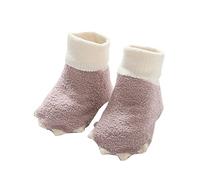 Generisch 2026 Petites Pattes Chaussettes de sol pour bébé Coton Hiver Demi-velours Doux pour la peau, Rose, L