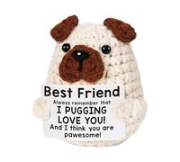 Generisch 2026 Positive Crochet Animals Poupée chiot faite à la main - Mini cadeau amusant pour nos amis (beige, 8 cm)