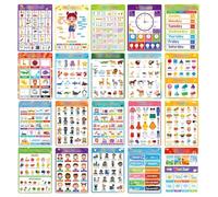 Generisch 2026 Poster éducatif en anglais avec thèmes fruits couleurs animaux pour l'éducation de la petite enfance (blanc, 28,5 cm)