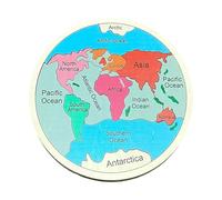 Generisch 2026 Puzzle carte du monde en bois - Activité éducative géographique d'apprentissage pour reconnaissance Montessori (kaki, 20 x 20 cm)