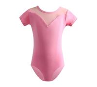 Generisch 2026 Robe de danse pour fille Performance Tutu Tenue à manches courtes Ensemble pour ballet Jazz Concert Âge 1 à 14 ans, Rose, 5-6 ans