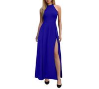 Generisch 2026 - Robe de soirée pour femme avec fente - Sans manches - Coupe ajustée - Volants - Robe longue japonaise, Bu2, XXL