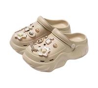 Generisch 2026 Sabots confortables unisexes à talon épais pour tous les jours Chaussures décontractées respirantes avec pendentifs accessoires Design robuste et léger., kaki, 39 EU