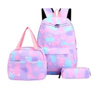 Generisch 2026 Sac à dos d'école léger avec dégradé de couleurs pour ensemble de 3 pièces, parfait pour l'école primaire et moyenne, design mignon, excursions d'une journée, idéal pour l'extérieur