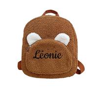 Generisch 2026 Sac à dos personnalisé pour enfant avec nom - Sac à dos pour livre - Pour l'école, les voyages, la maternelle, l'école primaire (marron, taille unique)