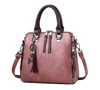 Generisch 2026 Sac à main Femme Décontracté Fille Solide Chat Franges Épaule Zip Tote Sac à Main Sacs, Rose, Einheitsgröße, Sacs à dos de mer